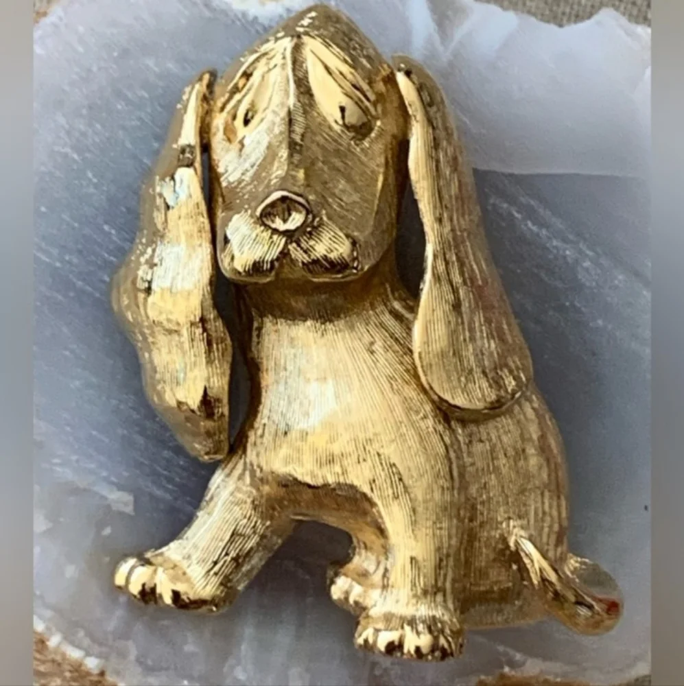 Monet Puppy Brooch